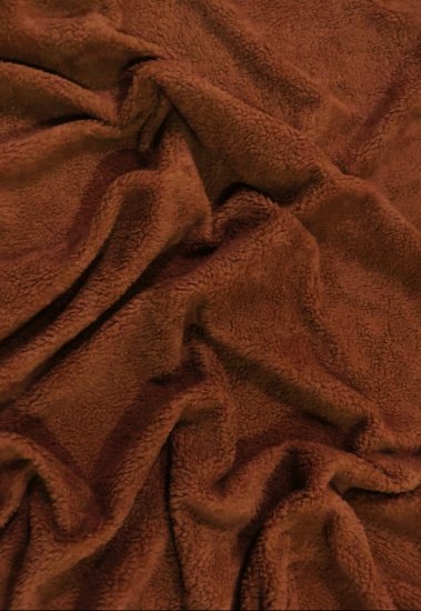 Sherpa Faux Fur Fabric / Rust / Sold By The Yard