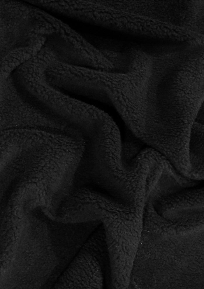 Sherpa Faux Fur Fabric / Black / Sold By The Yard