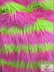2 Two Tone Striped Long Pile Faux Fur Fabric / Sold By The Yard