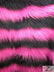 2 Two Tone Striped Long Pile Faux Fur Fabric / Sold By The Yard