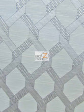 2 Tone Lattice Drapery Polyester Fabric / Linen / Sold By The Yard