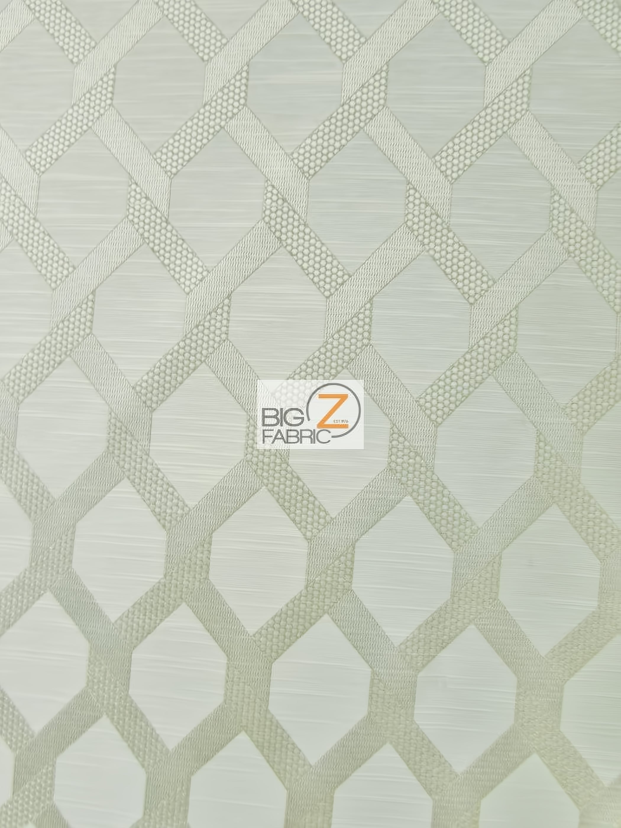 2 Tone Lattice Drapery Polyester Fabric / Pearl / Sold By The Yard