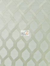 2 Tone Lattice Drapery Polyester Fabric / Pearl / Sold By The Yard