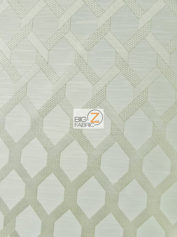 2 Tone Lattice Drapery Polyester Fabric / Pearl / Sold By The Yard