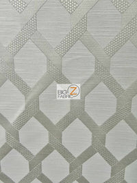2 Tone Lattice Drapery Polyester Fabric / Quartz / Sold By The Yard
