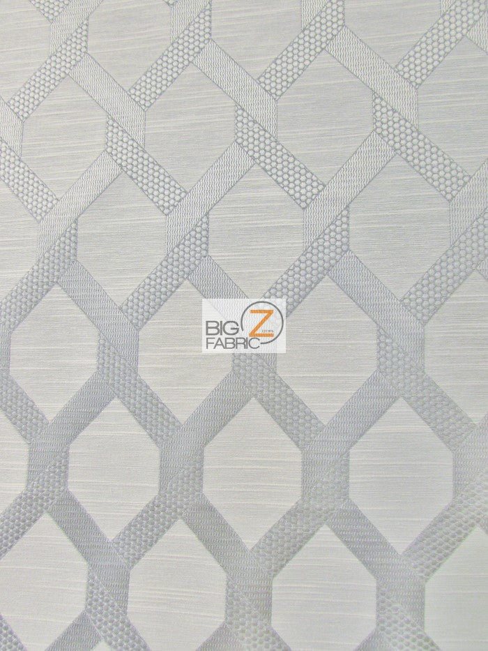 2 Tone Lattice Drapery Polyester Fabric / Silver / Sold By The Yard