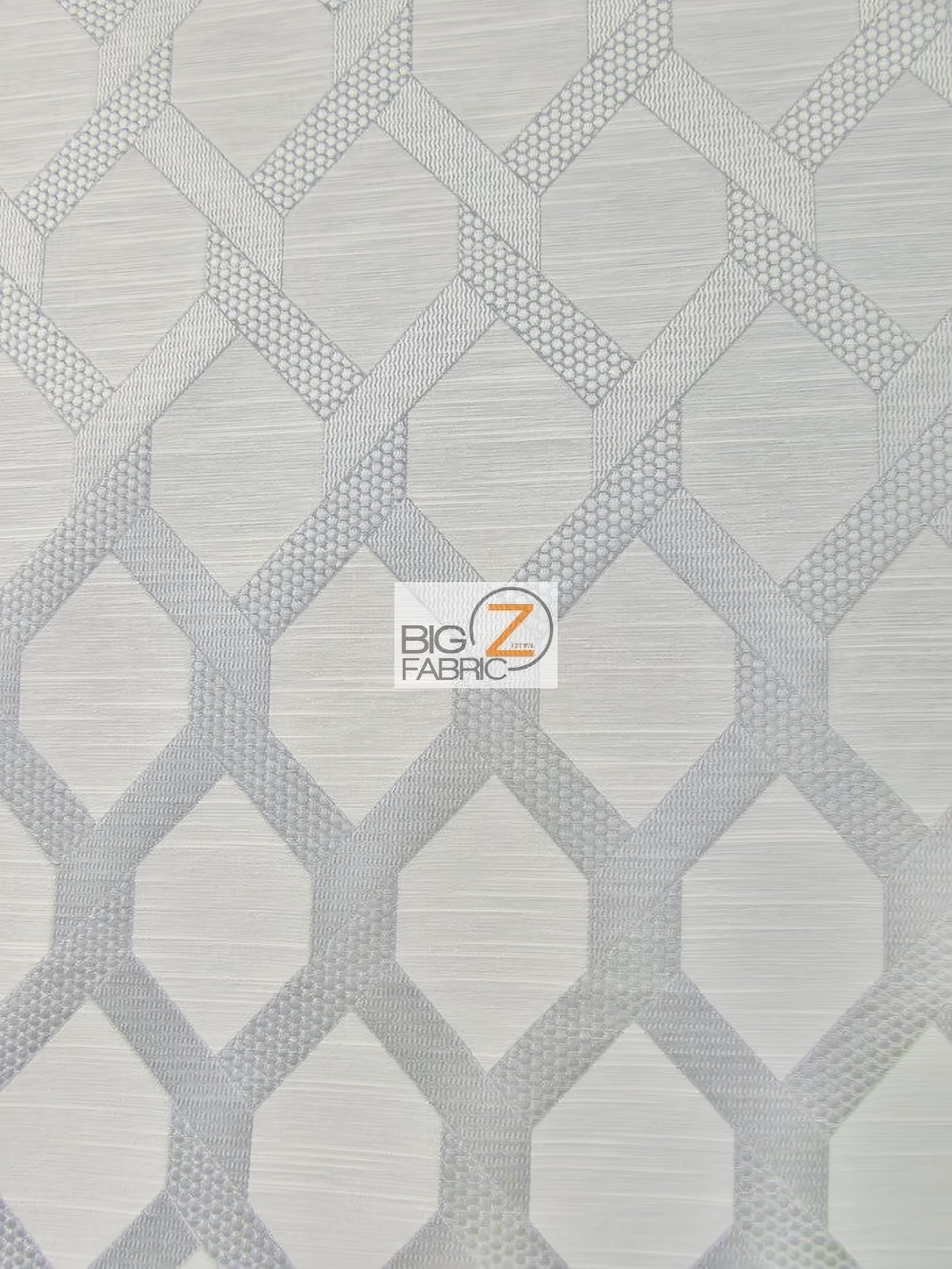 2 Tone Lattice Drapery Polyester Fabric / Silver / Sold By The Yard