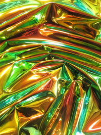 Sunset Holographic Multi-Color Chrome Vinyl Fabric / Sold By The Yard