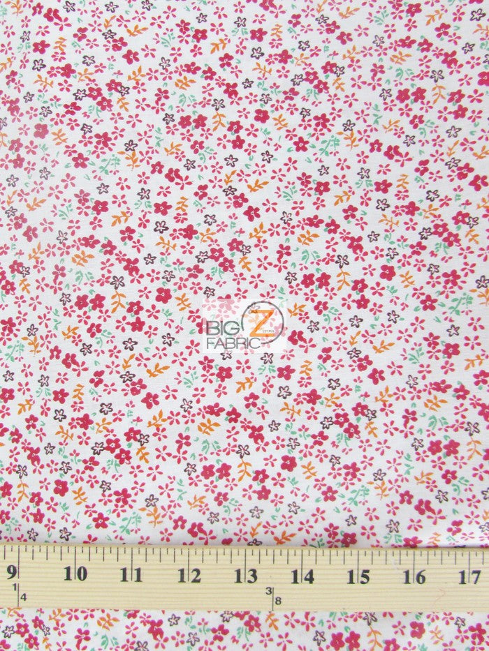 Assorted Flower Print Poly Cotton Fabric / (Mini Flower) Red / 50 Yard Bolt
