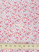 Assorted Flower Print Poly Cotton Fabric / (Mini Flower) Red / 50 Yard Bolt-1
