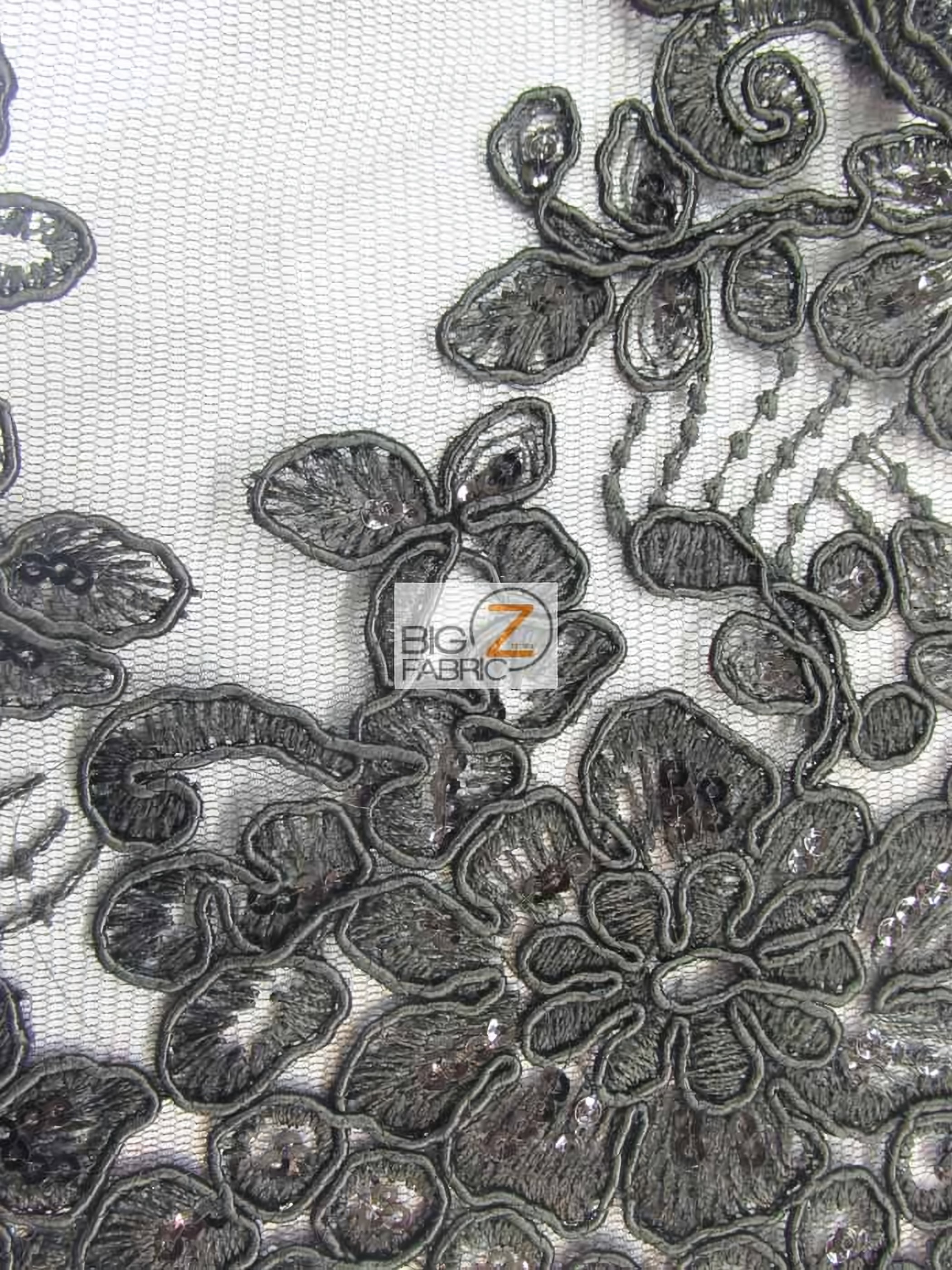 Anastasia Floral Sequins Lace Fabric / Black / Sold By The Yard