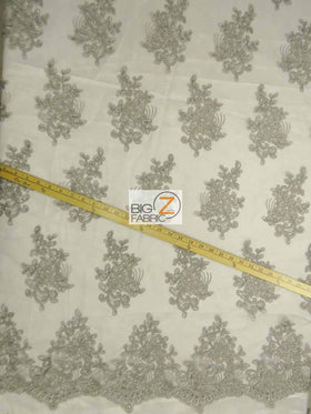 Anastasia Floral Sequins Lace Fabric / Black / Sold By The Yard - 0