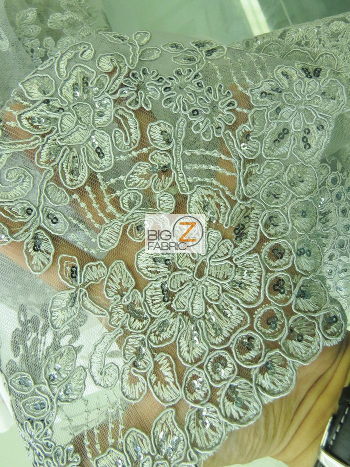 Anastasia Floral Sequins Lace Fabric / Black / Sold By The Yard