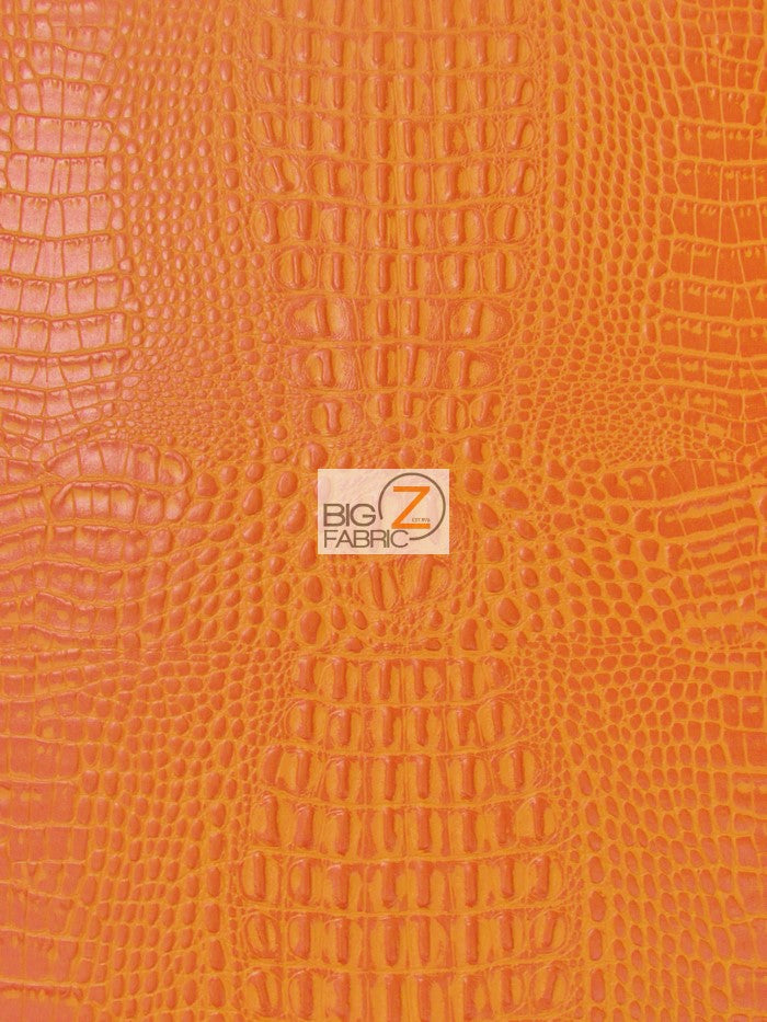 Crush Orange Crocodile Marine Vinyl Fabric / Sold By The Yard
