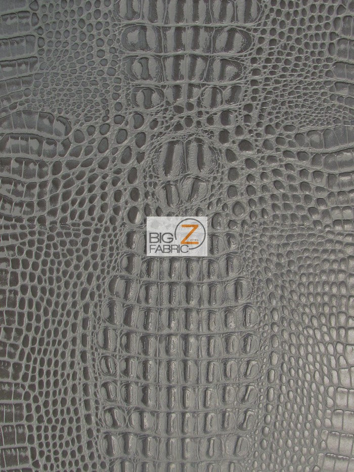 Charcoal Crocodile Marine Vinyl Fabric / Sold By The Yard