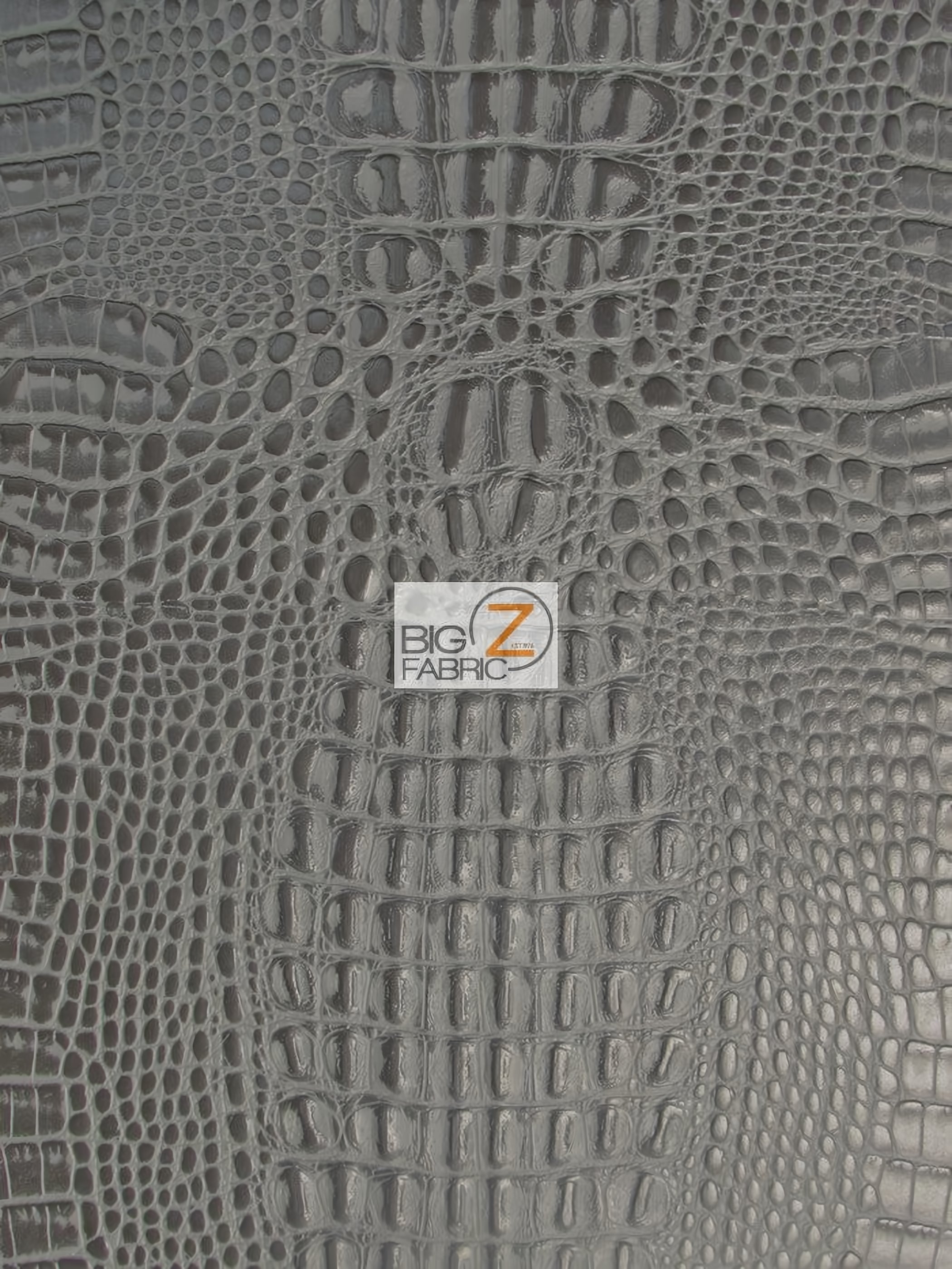 Charcoal Crocodile Marine Vinyl Fabric / Sold By The Yard