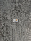Crocodile Marine Vinyl Fabric - Auto/Boat - Upholstery Fabric / Charcoal / By The Roll - 30 Yards-1