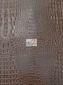 Crocodile Marine Vinyl Fabric - Auto/Boat - Upholstery Fabric / Chocolate / By The Roll - 30 Yards-1