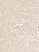 Crocodile Marine Vinyl Fabric - Auto/Boat - Upholstery Fabric / Cream / By The Roll - 30 Yards-1