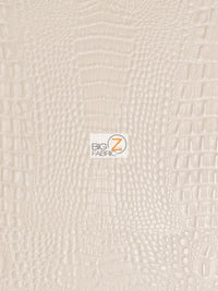 Crocodile Marine Vinyl Fabric - Auto/Boat - Upholstery Fabric / Cream / By The Roll - 30 Yards