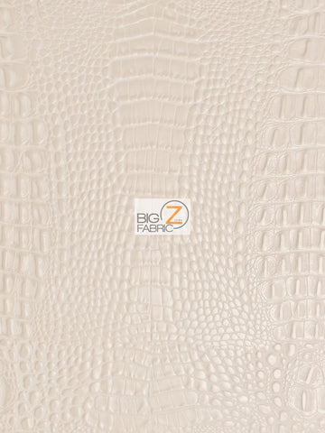 Crocodile Marine Vinyl Fabric - Auto/Boat - Upholstery Fabric / Cream / By The Roll - 30 Yards