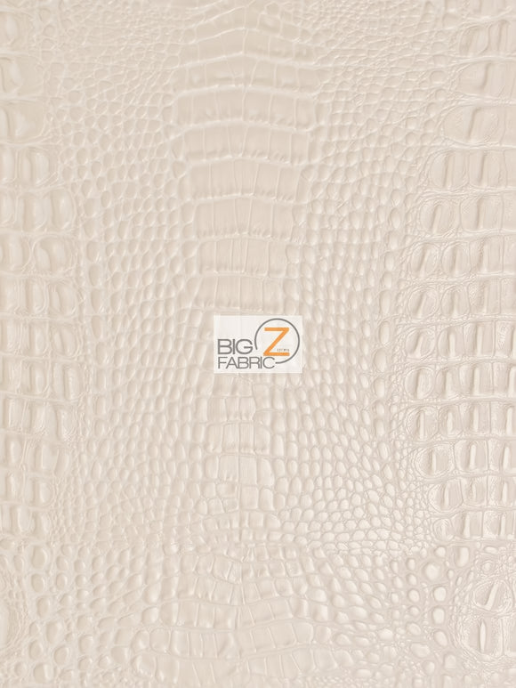 Crocodile Marine Vinyl Fabric - Auto/Boat - Upholstery Fabric / Cream / By The Roll - 30 Yards