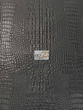 Crocodile Marine Vinyl Fabric - Auto/Boat - Upholstery Fabric / Death Black / By The Roll - 30 Yards