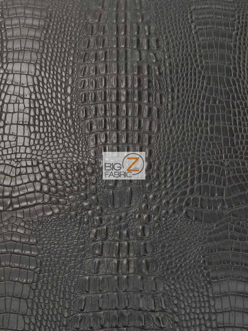 Crocodile Marine Vinyl Fabric - Auto/Boat - Upholstery Fabric / Death Black / By The Roll - 30 Yards