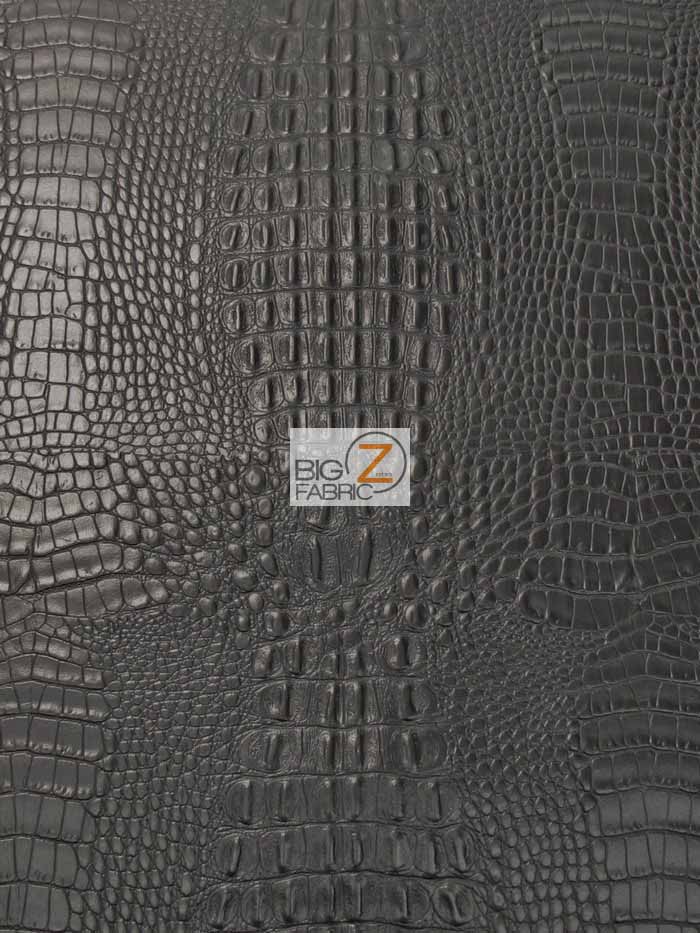 Crocodile Marine Vinyl Fabric - Auto/Boat - Upholstery Fabric / Death Black / By The Roll - 30 Yards
