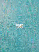 Crocodile Marine Vinyl Fabric - Auto/Boat - Upholstery Fabric / Fiji Turquoise / By The Roll - 30 Yards-1