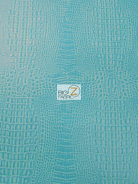 Crocodile Marine Vinyl Fabric - Auto/Boat - Upholstery Fabric / Fiji Turquoise / By The Roll - 30 Yards