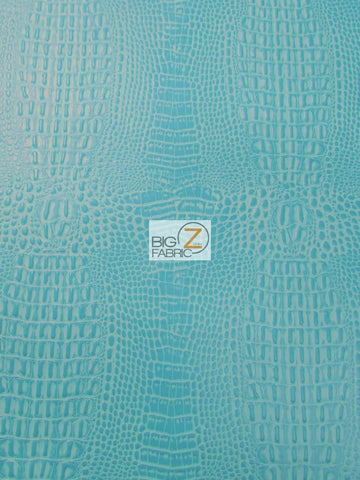 Crocodile Marine Vinyl Fabric - Auto/Boat - Upholstery Fabric / Fiji Turquoise / By The Roll - 30 Yards