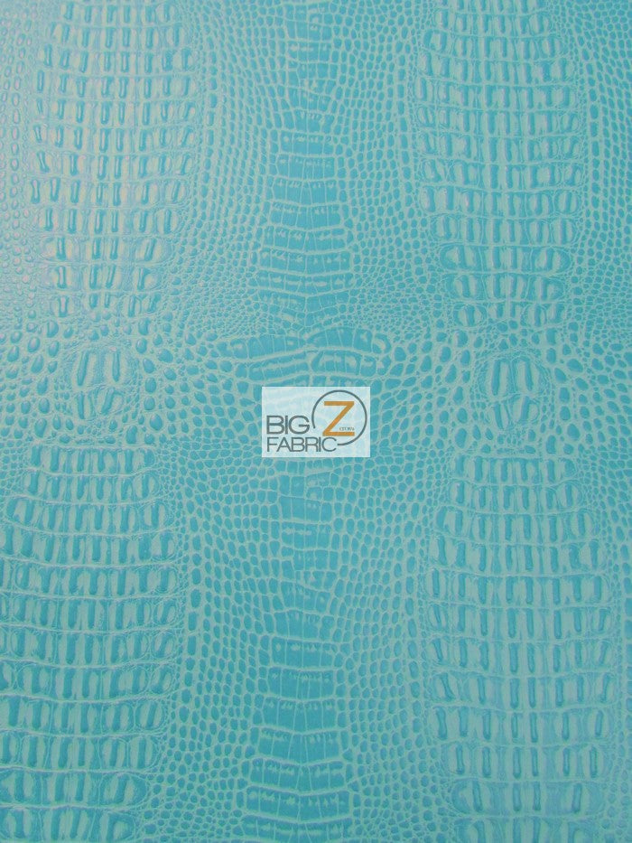 Crocodile Marine Vinyl Fabric - Auto/Boat - Upholstery Fabric / Fiji Turquoise / By The Roll - 30 Yards
