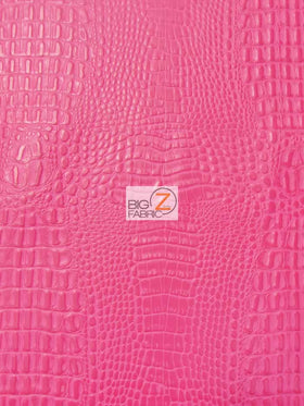 Crocodile Marine Vinyl Fabric - Auto/Boat - Upholstery Fabric / Kiss Fuchsia / By The Roll - 30 Yards