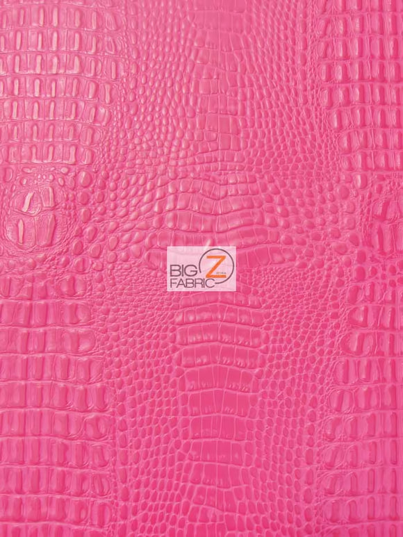 Crocodile Marine Vinyl Fabric - Auto/Boat - Upholstery Fabric / Kiss Fuchsia / By The Roll - 30 Yards