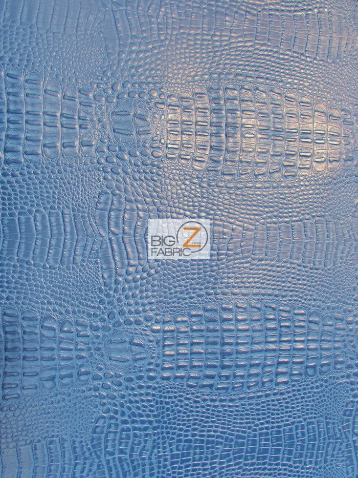 Royal Blue Crocodile Marine Vinyl Fabric / Sold By The Yard - 0