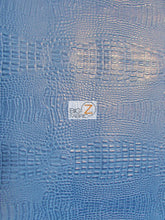 Royal Blue Crocodile Marine Vinyl Fabric / Sold By The Yard
