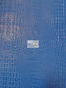 Crocodile Marine Vinyl Fabric - Auto/Boat - Upholstery Fabric / Royal Blue / By The Roll - 30 Yards-1