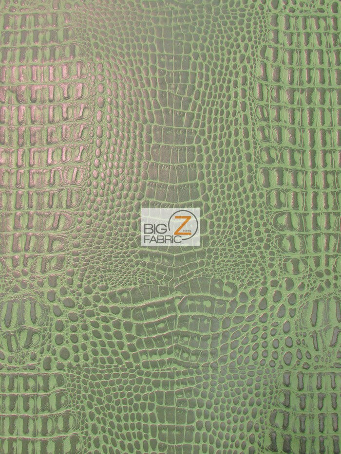 Venom Green Crocodile Marine Vinyl Fabric / Sold By The Yard