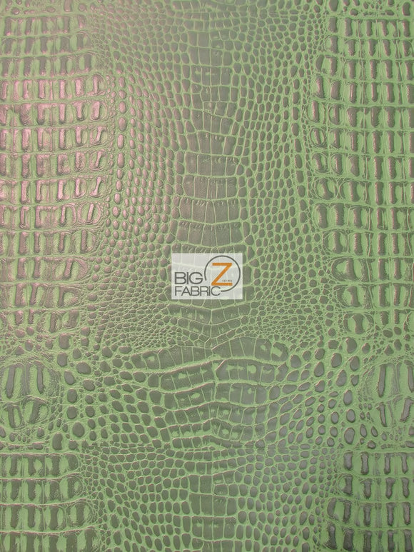 Crocodile Marine Vinyl Fabric - Auto/Boat - Upholstery Fabric / Venom Green / By The Roll - 30 Yards