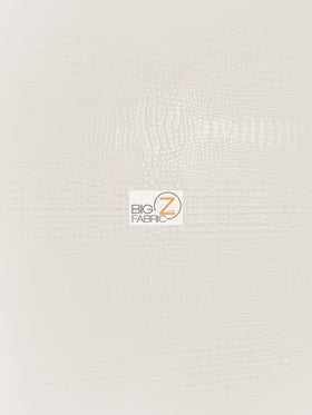 Crocodile Marine Vinyl Fabric - Auto/Boat - Upholstery Fabric / White / By The Roll - 30 Yards