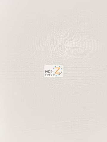Crocodile Marine Vinyl Fabric - Auto/Boat - Upholstery Fabric / White / By The Roll - 30 Yards