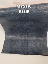 Mystic Blue Crocodile Marine Vinyl Fabric / Sold By The Yard