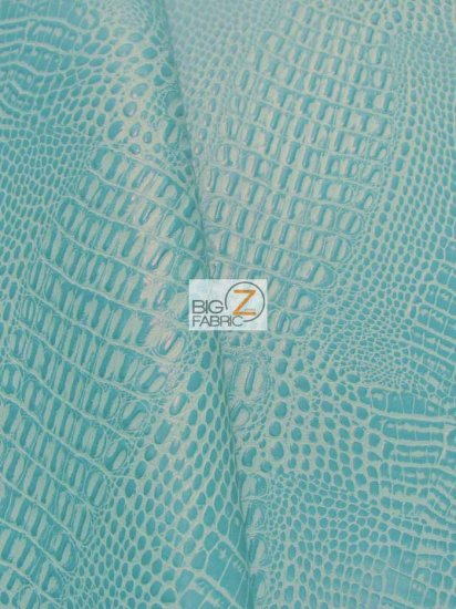 Mystic Blue Crocodile Marine Vinyl Fabric / Sold By The Yard