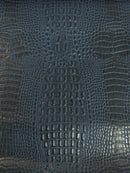 Crocodile Marine Vinyl Fabric - Auto/Boat - Upholstery Fabric / Mystic Blue / By The Roll - 30 Yards-1