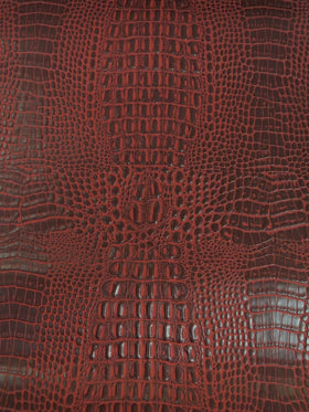 Crocodile Marine Vinyl Fabric - Auto/Boat - Upholstery Fabric / Deadpool Red / By The Roll - 30 Yards