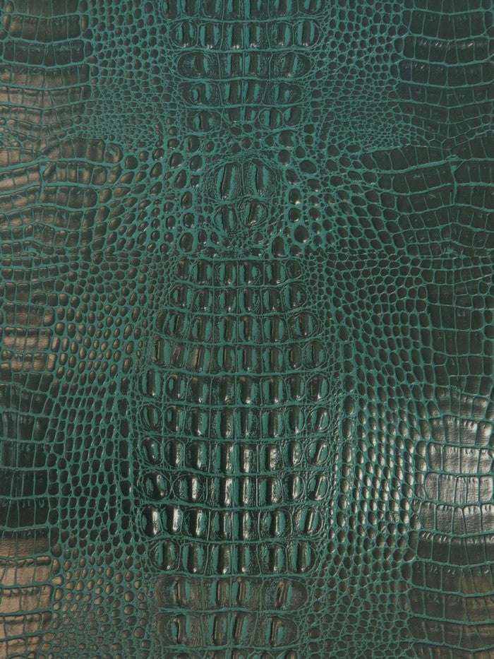 Teal Crocodile Marine Vinyl Fabric / Sold By The Yard