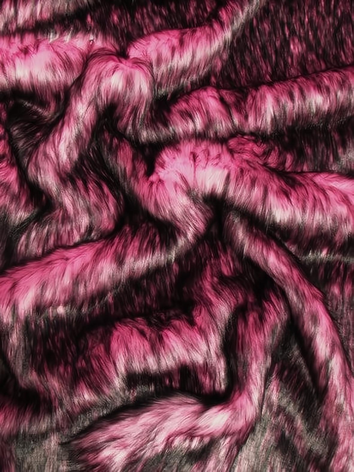 Pink Arctic Alaskan Husky Long Pile Faux Fur Fabric / Sold By The Yard