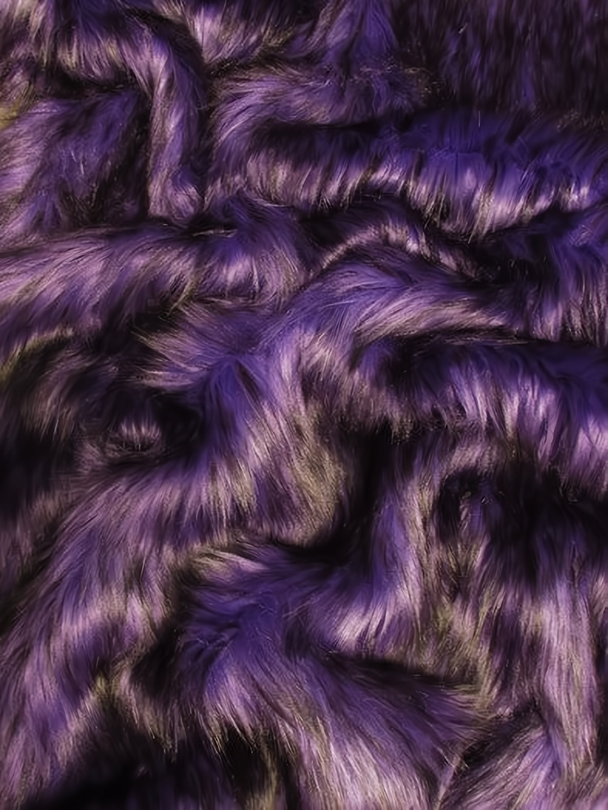 Purple Arctic Alaskan Husky Long Pile Faux Fur Fabric / Sold By The Yard