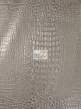 Charcoal Alligator Embossed Vinyl Fabric / Sold By The Yard - 0
